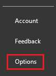 Excel Options menu