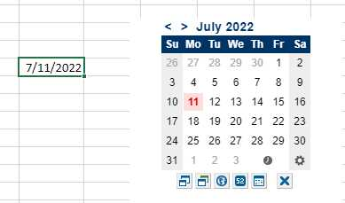 excel mini calendar date picker
